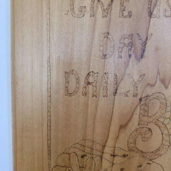 Handcrafted "Give Us This Day Our Daily Bread" Wall Hanging Plaque Prayer VTG - Picture 12 of 15